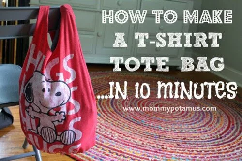 How To Make A No-Sew T-Shirt Tote Bag In 10 Minutes